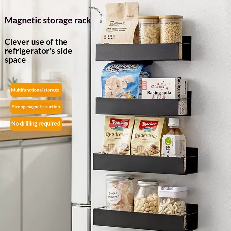 Refrigerator Magnetic Shelf Movable And Drill-free