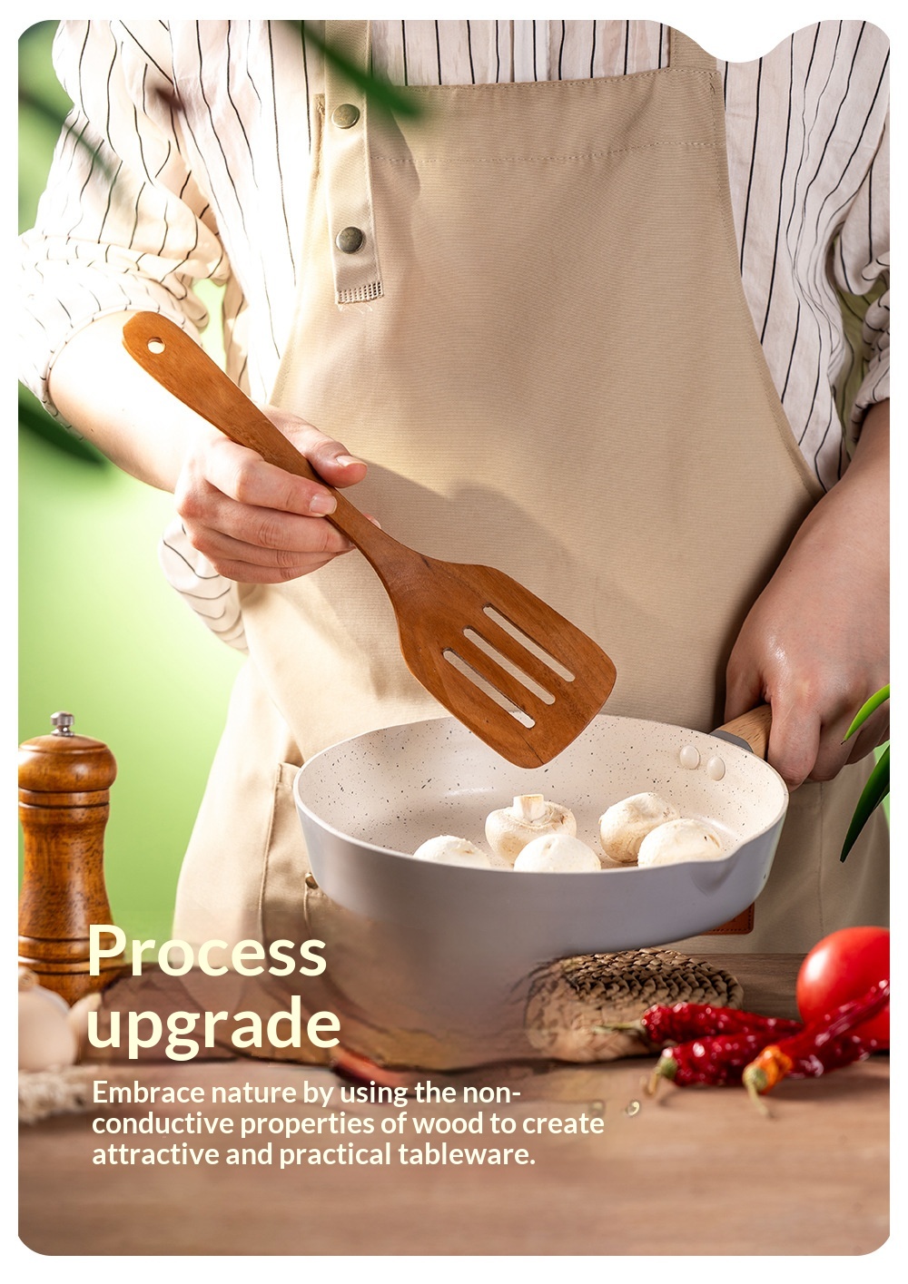 Acacia Wood Large-Sized Shovel And Spoon Cooking Spatula Kitchen Utensil Set 02852cd3 88bc 4c7a 9158 247edf6c12da Trans