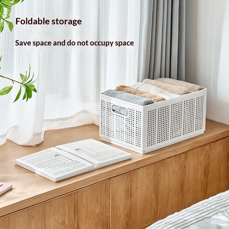 Foldable Partitioned Plastic Storage Baskets For Bedroom Wardrobes