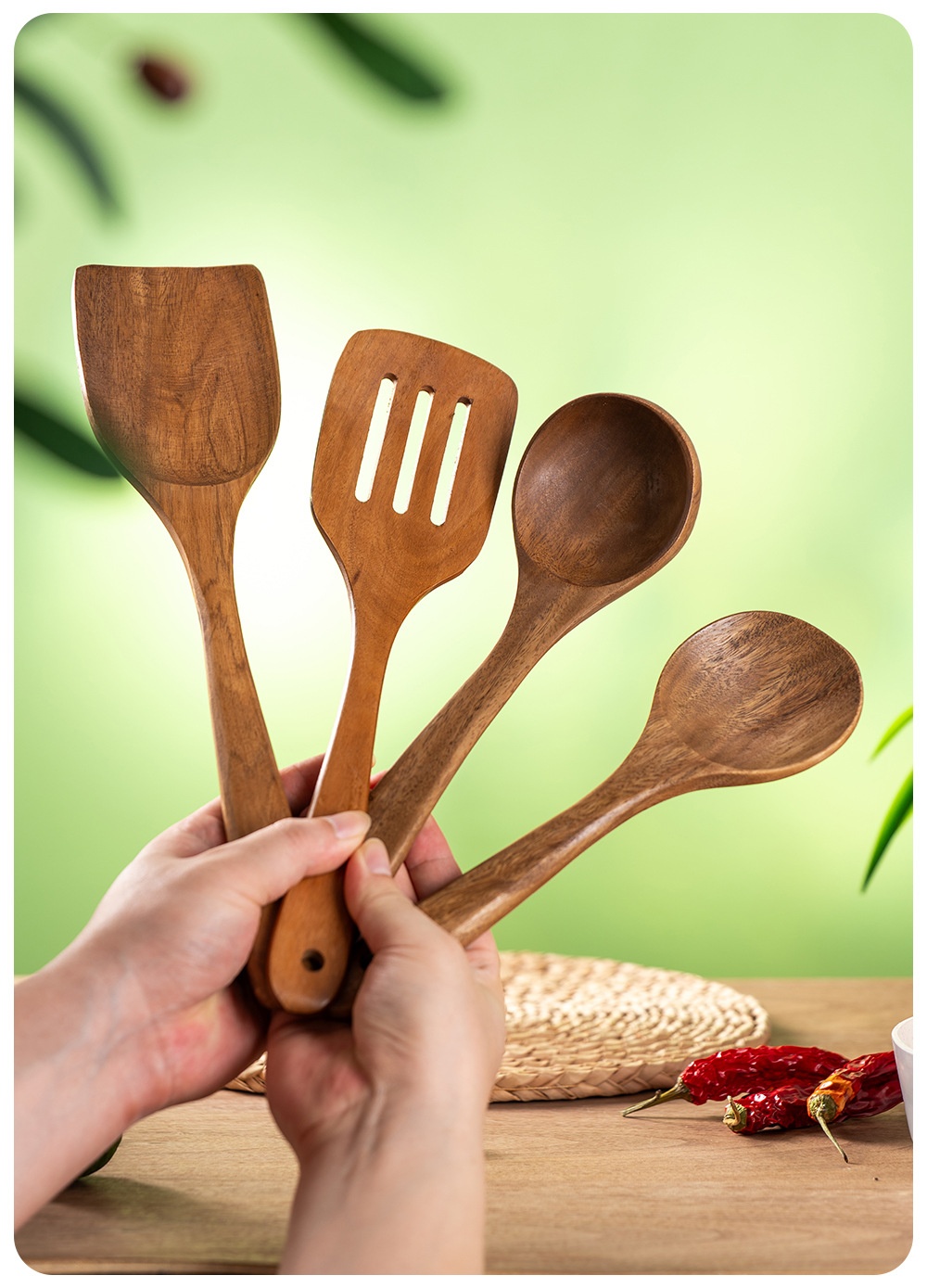 Acacia Wood Large-Sized Shovel And Spoon Cooking Spatula Kitchen Utensil Set 73e3157c F322 48e2 8d68 1a633b678dd3 Trans