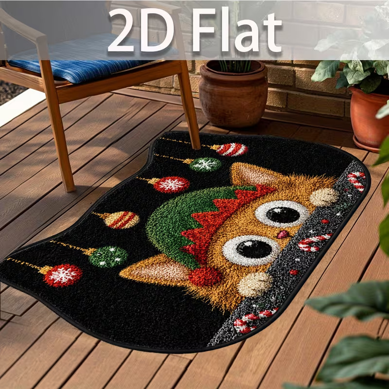Cat Maple Leaf Halloween Quick Dry Floor Mat