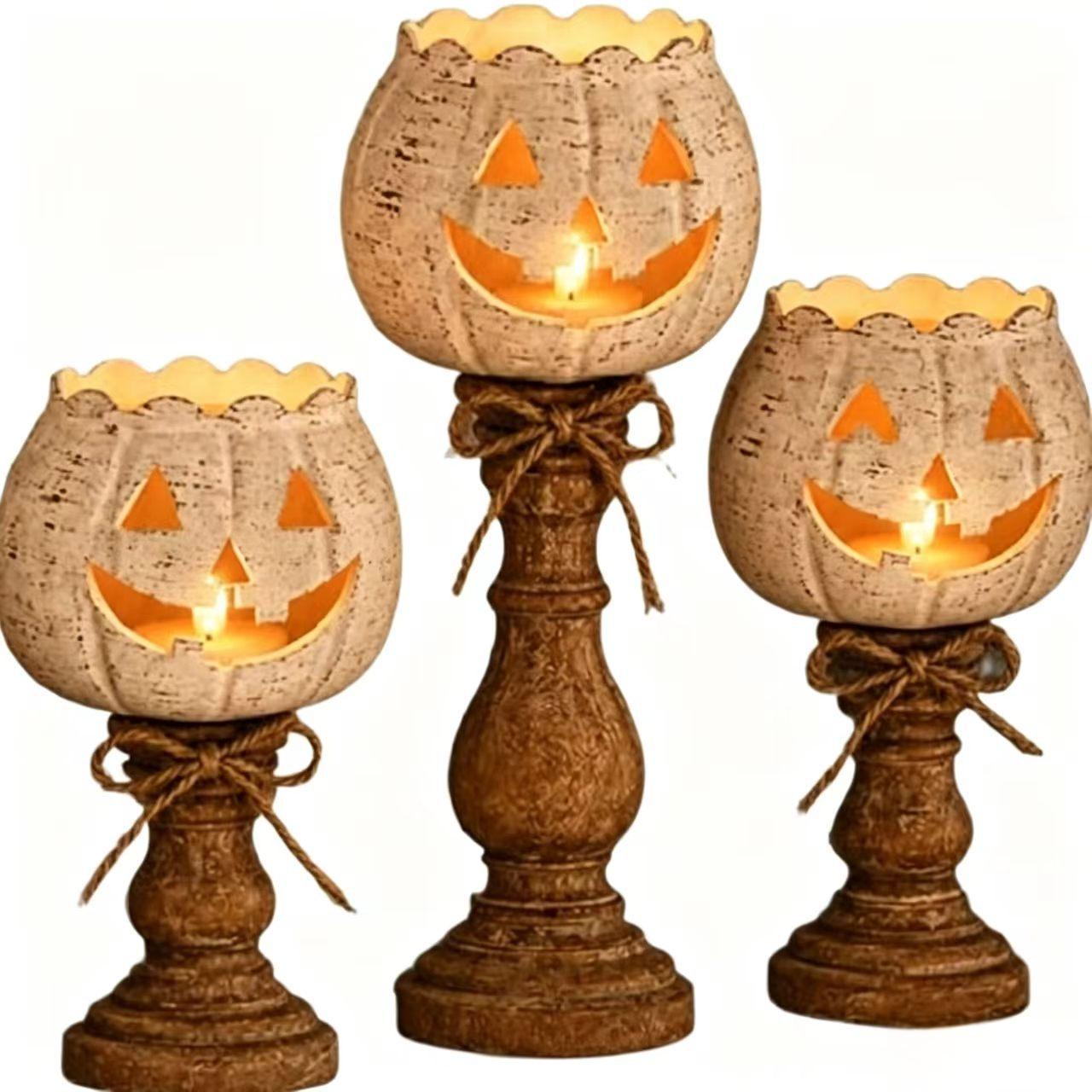 Pumpkin tealight candle holder set pumpkin scented candle