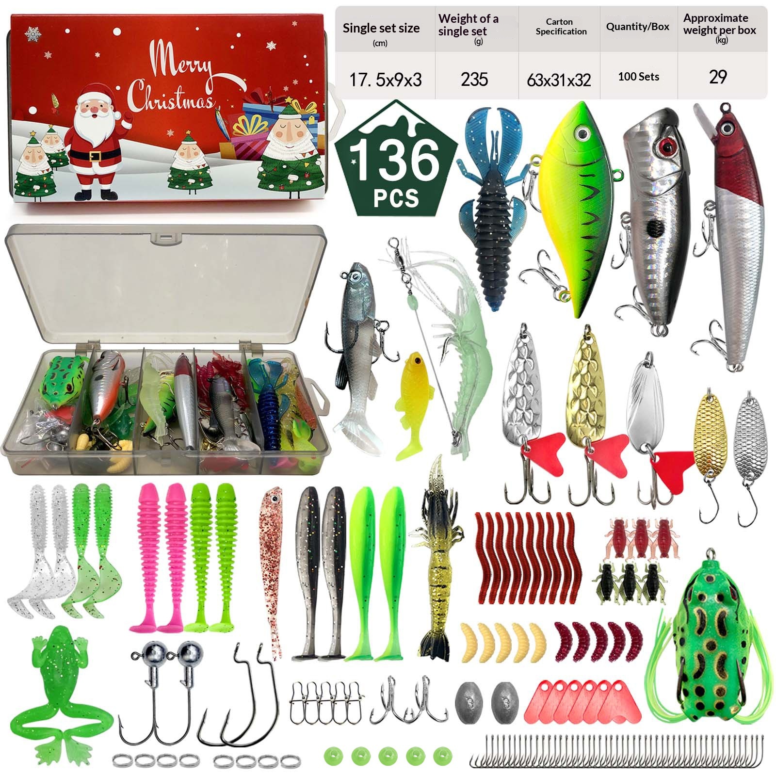 Christmas Fishing Lure Gift Box Blind Box Lure Set