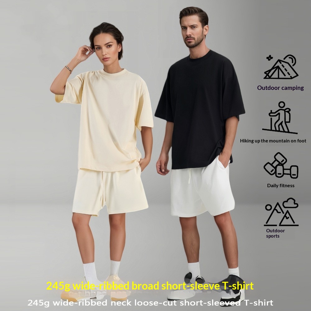 Retro Youthful Campus Crew-neck Half-sleeve