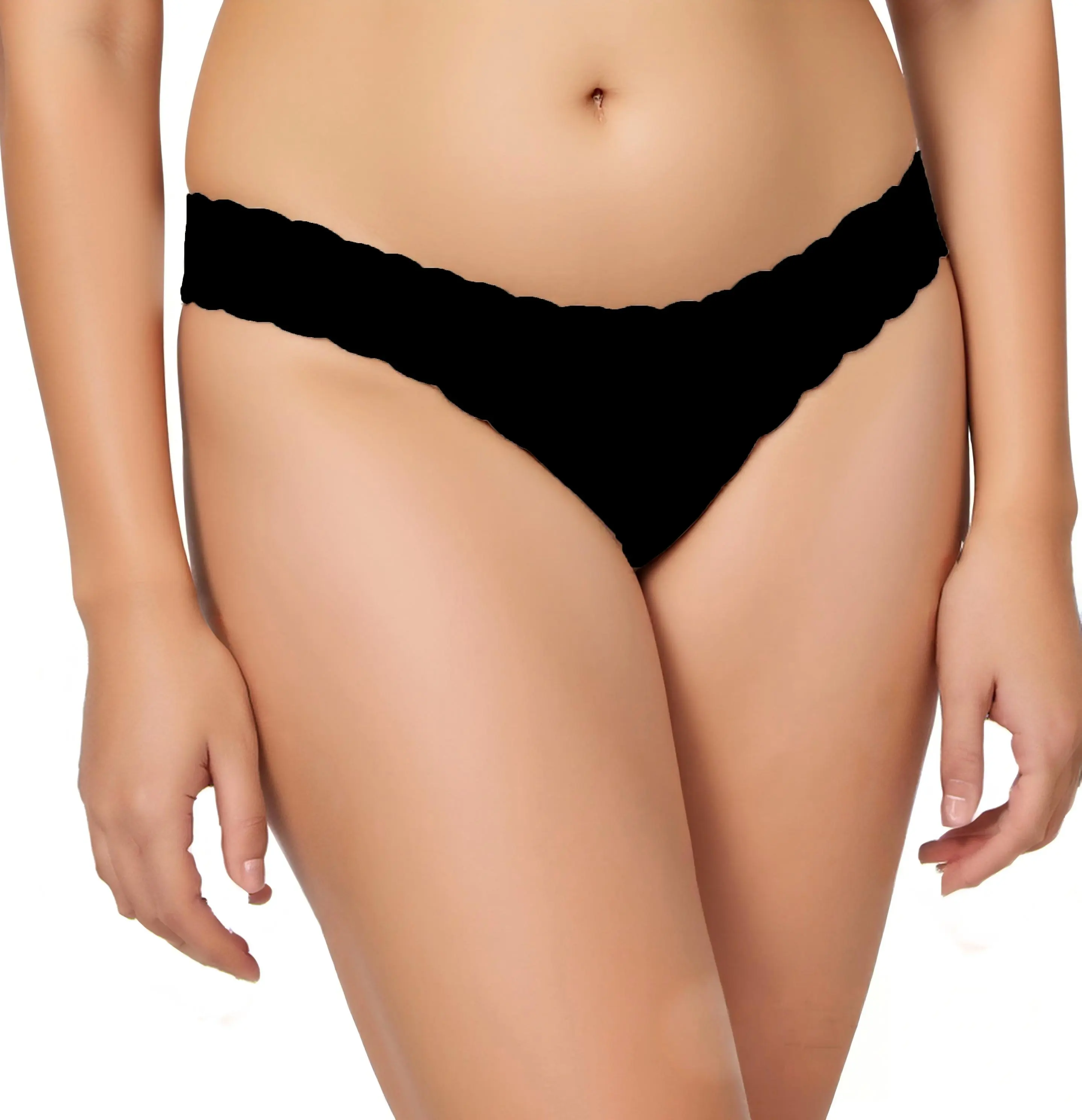 Wavy Lace Seamless Low Waist Thong