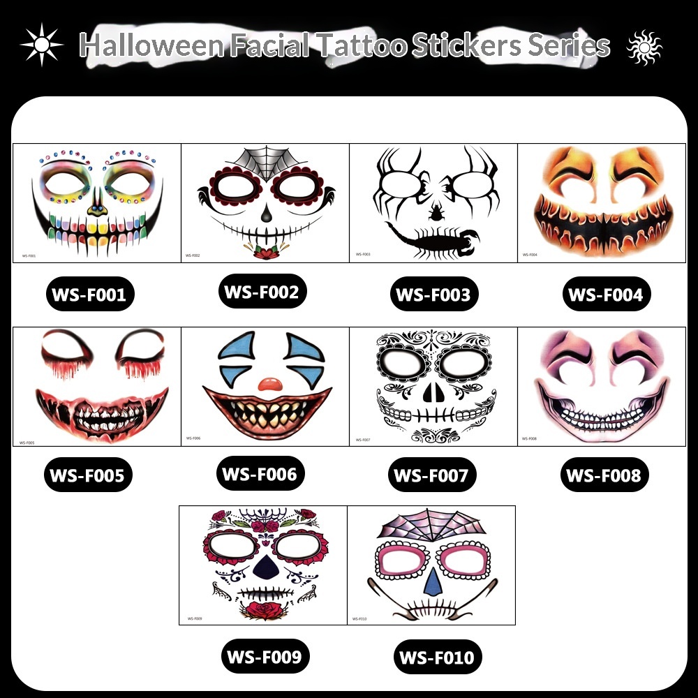 Waterproof Horror Transparent Stickers for Parties