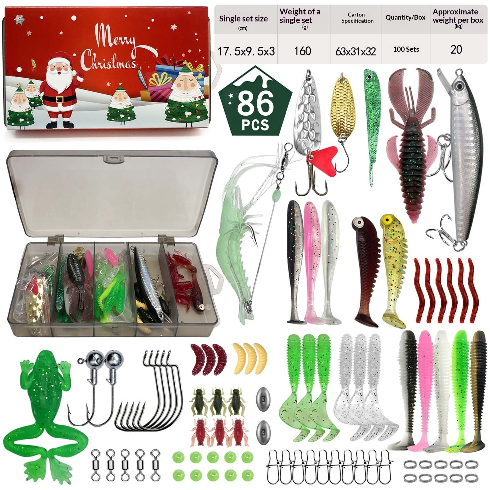 Christmas Fishing Lure Gift Box Blind Box Lure Set