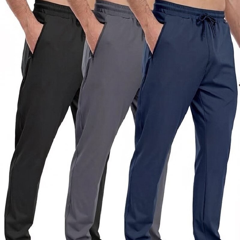 Zipper Pocket Sweatpants For Men Are Light And Elastic.