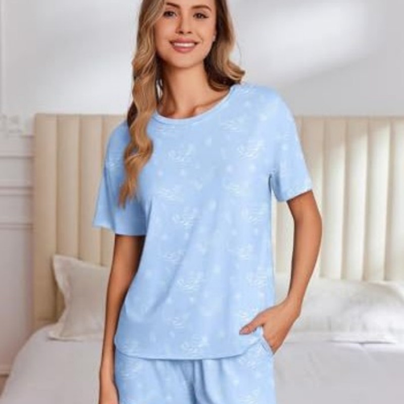 Womens Bamboo Viscose Pajama Two-Piece Set