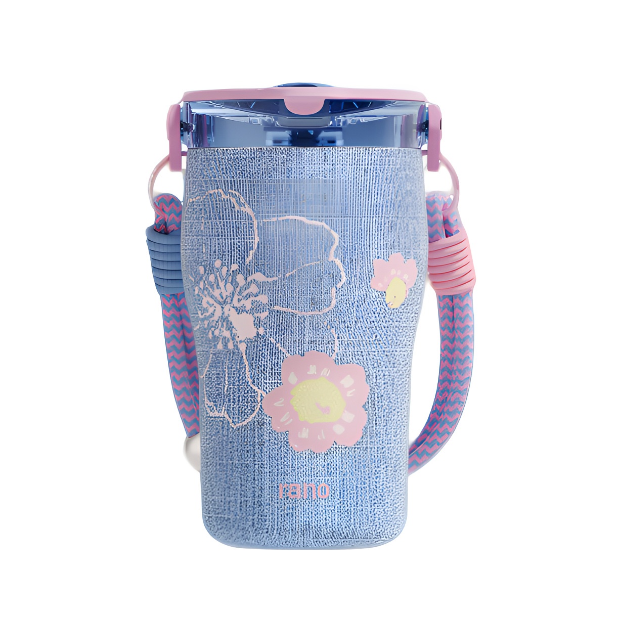 Ceramic Double-Wall Straw Cup with Lid for Women