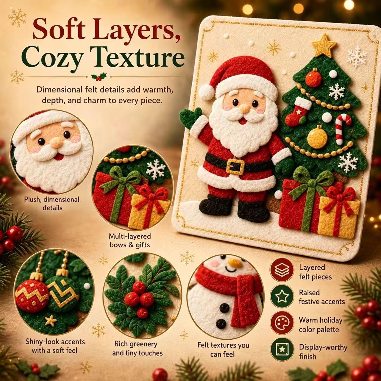 Christmas magic felt ornament set (reindeer sleigh)