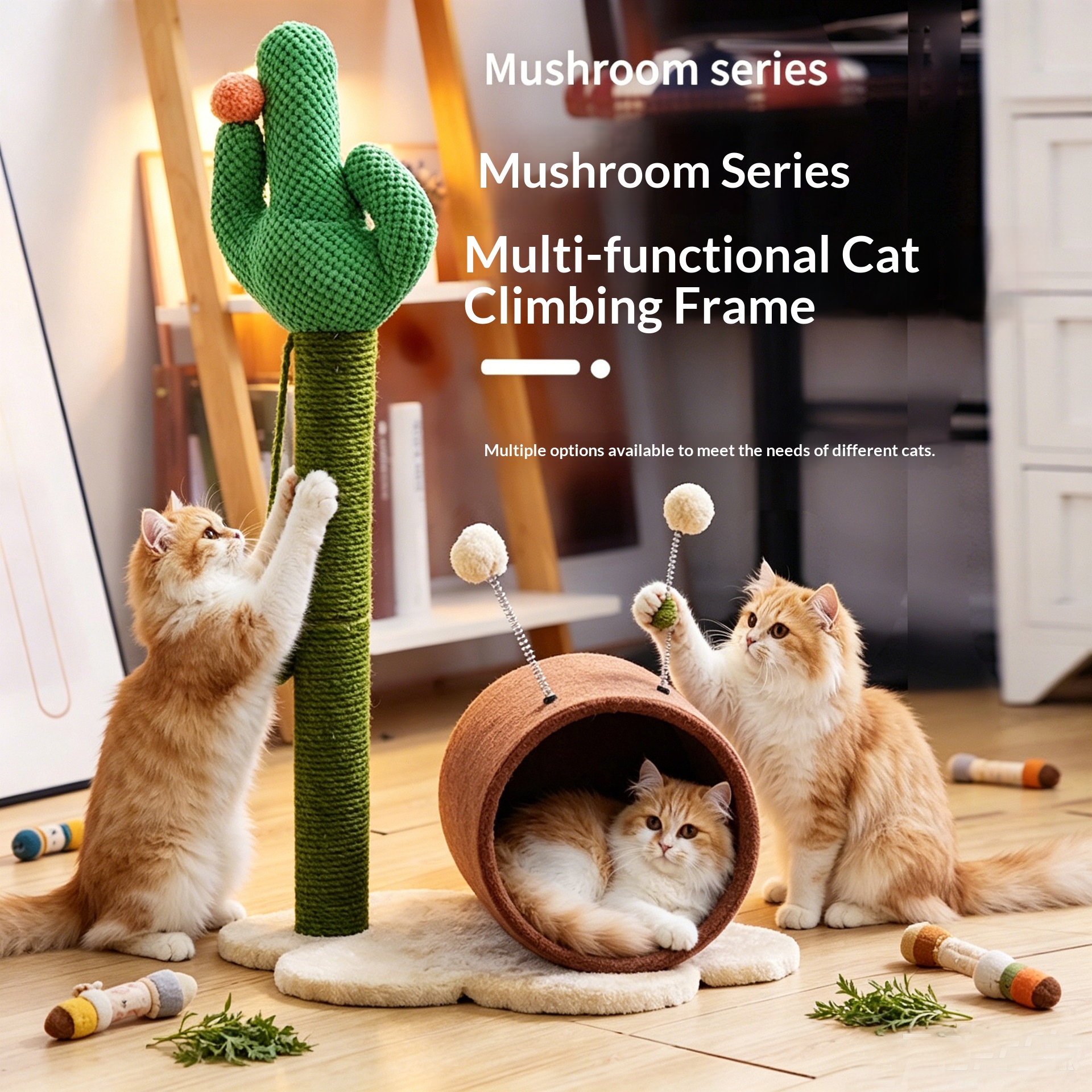 Cactus Cat Tree And Bed Combocompact And Space-saving