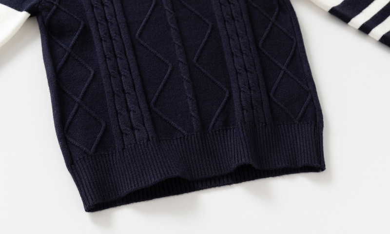 Casual Knitted Polo-neck Top For Boys