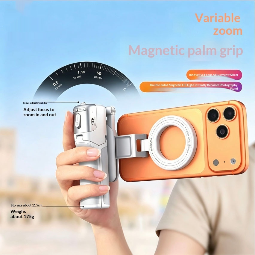 Magnetic Selfie Stick With Zoom Compact Selfie Stick