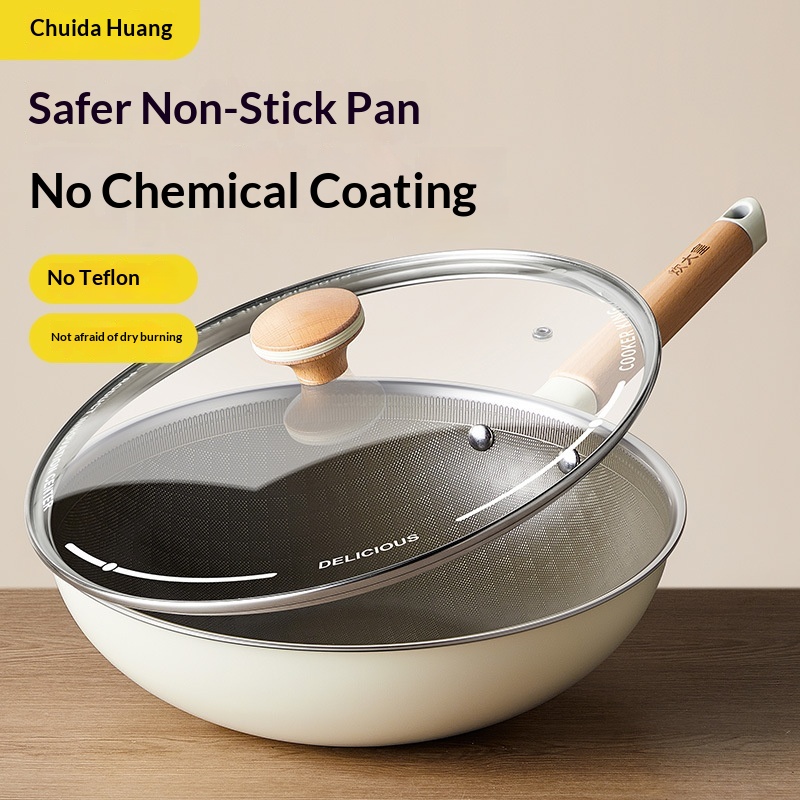 304 Stainless Steel Non-stick Pan With No Chemical Coating