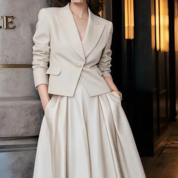 Fashionable Suit Set With Skirt High-end Two-piece Ensemble