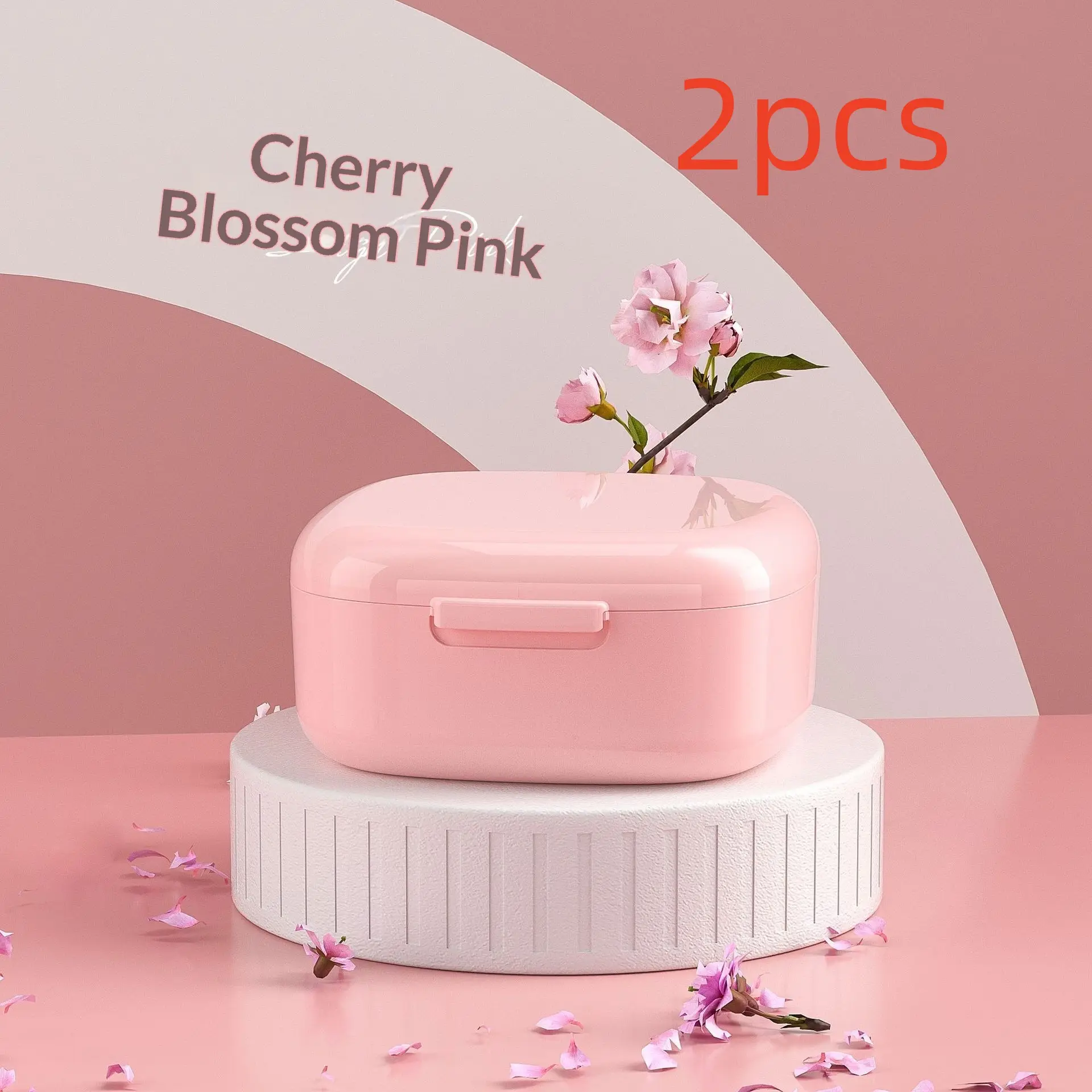 Portable Retainer Case and Aligner Storage Box — Pink, 2PCS