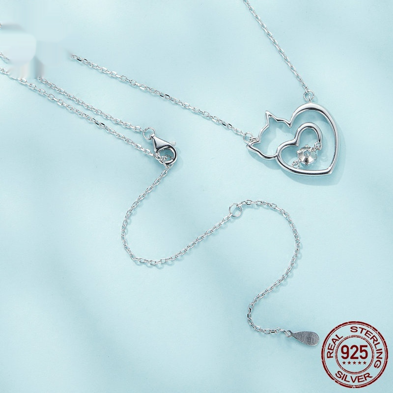 Collier Chat Argent S925 — Pendentif Félin Élégant 1