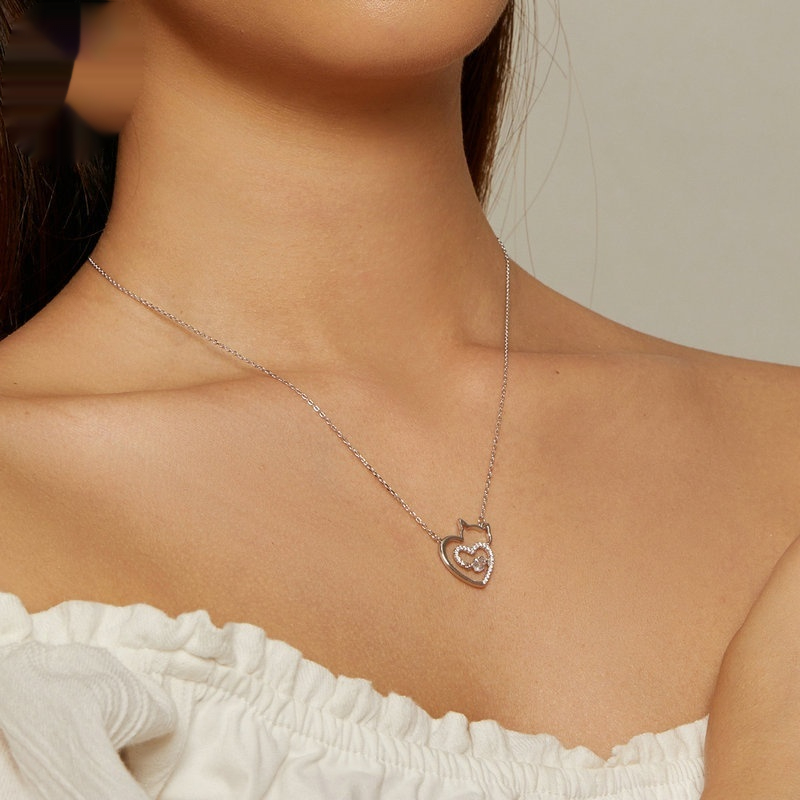 Cute Cat Lively Necklace Jewelry For Women