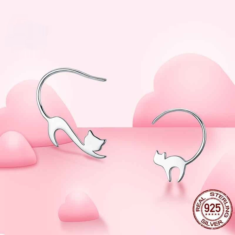 Mischievous Kitten S925 Sterling Silver Earrings