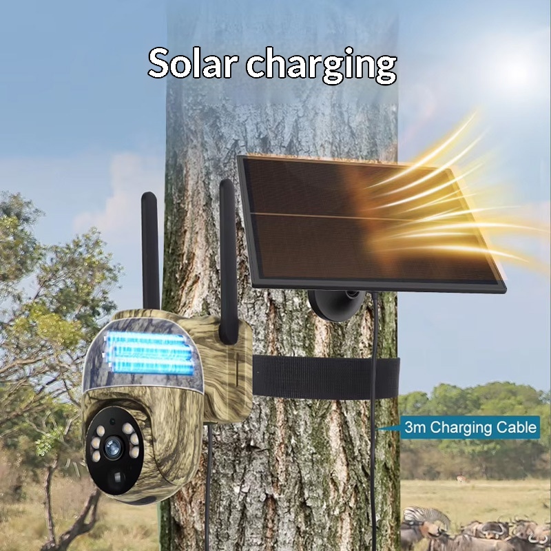 Solar-powered Camouflage Camera With Two-way Audio And Outdoor Waterproofing