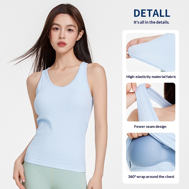 New-color Yoga Tank Top Double-layer High-stretch Moisture-wicking Top