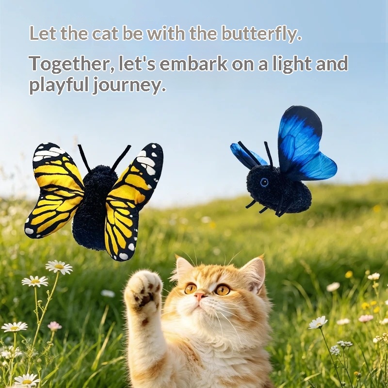 Simulation Butterfly Automatic Cat Teaser Consumes Physical Strength
