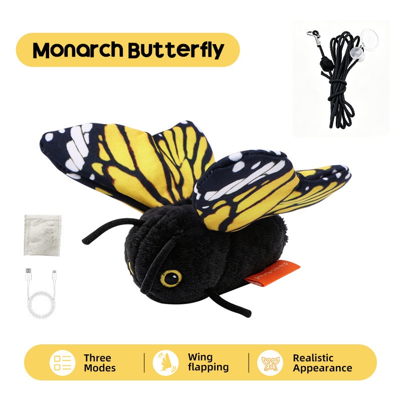 El juguete automático para gatos «Simulation Butterfly» exige esfuerzo físico