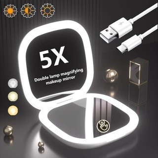 Portable Makeup Mirror With LED Lights, Foldable Beauty Mirror