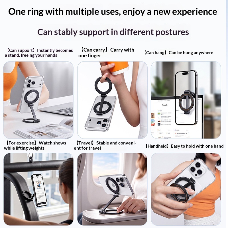 Magnetic Phone Holder Portable Ring Stand 2