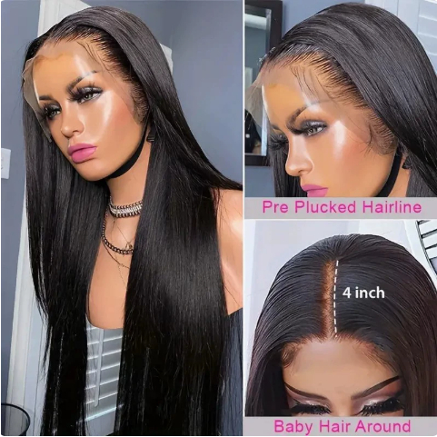 Glueless Wig Human Hair Straight Wig - Image 2