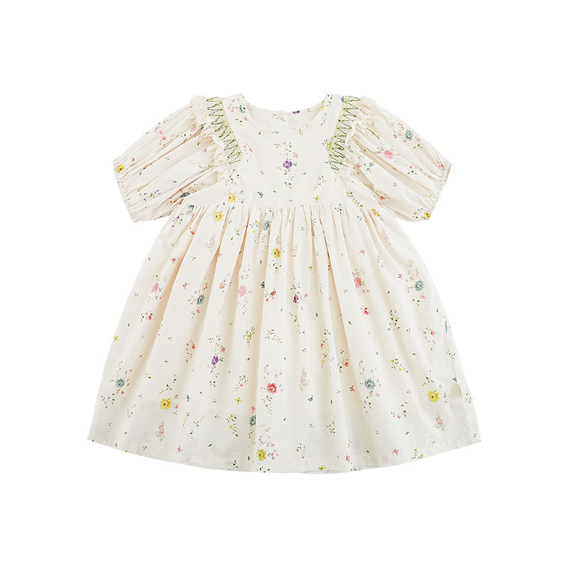 Summer Puff-sleeve Dress For Girls