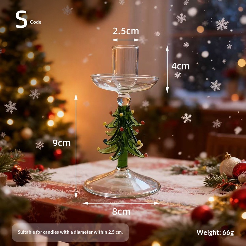 Christmas glass 3d christmas tree candle holder cup