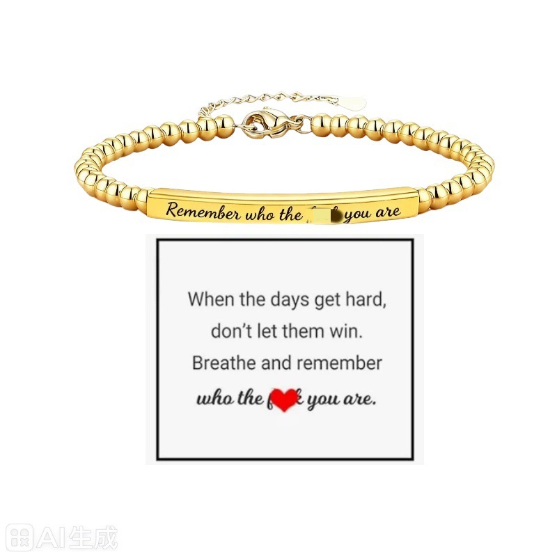 Titanium Steel Engraved Elbow-shaped Pipe Steel Ball Bracelet