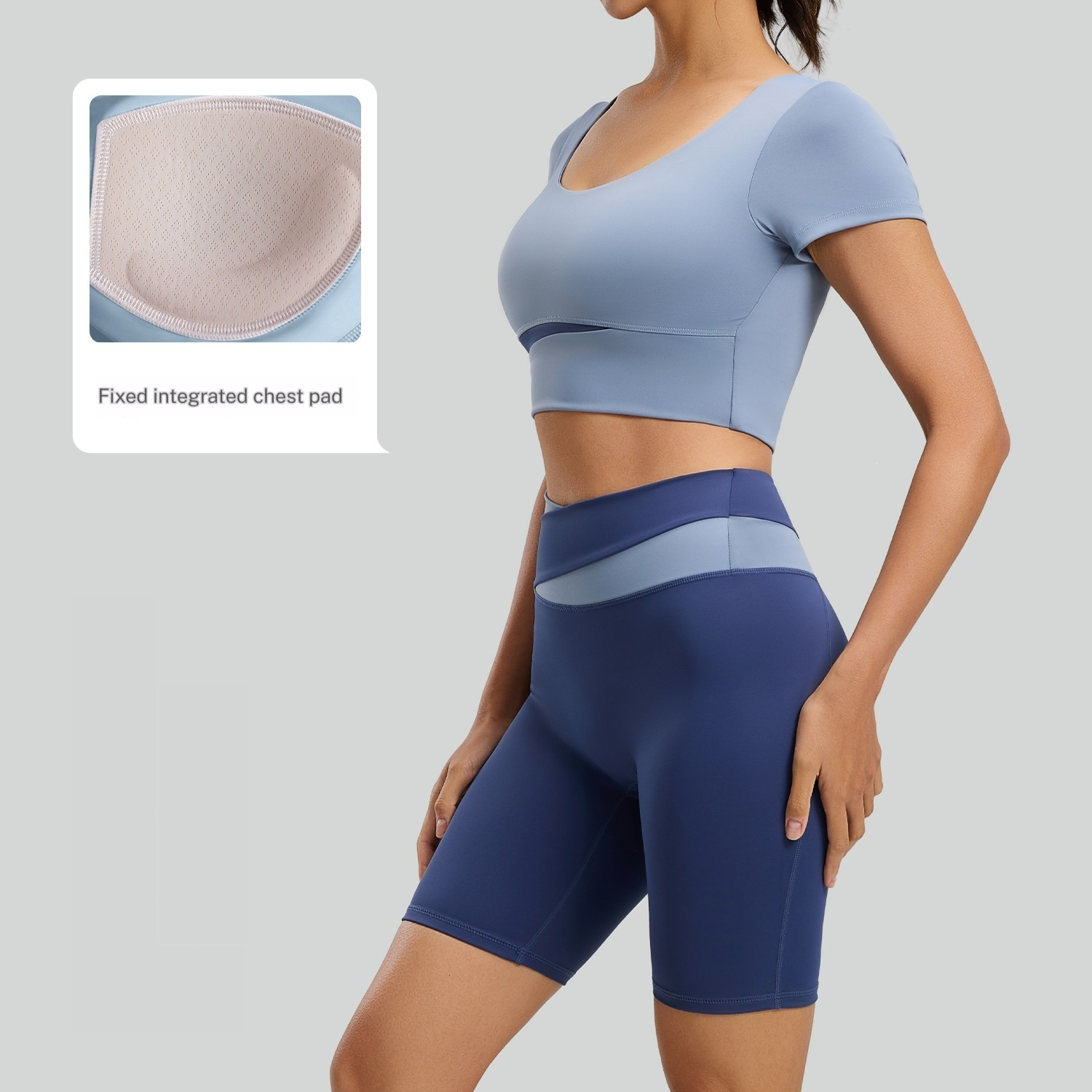 Color-block Yoga Outfit Set For Women Figure-flattering And Slimming