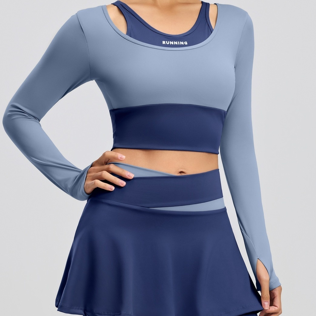 Fake Two-piece Anti-exposure Yoga Set For Running