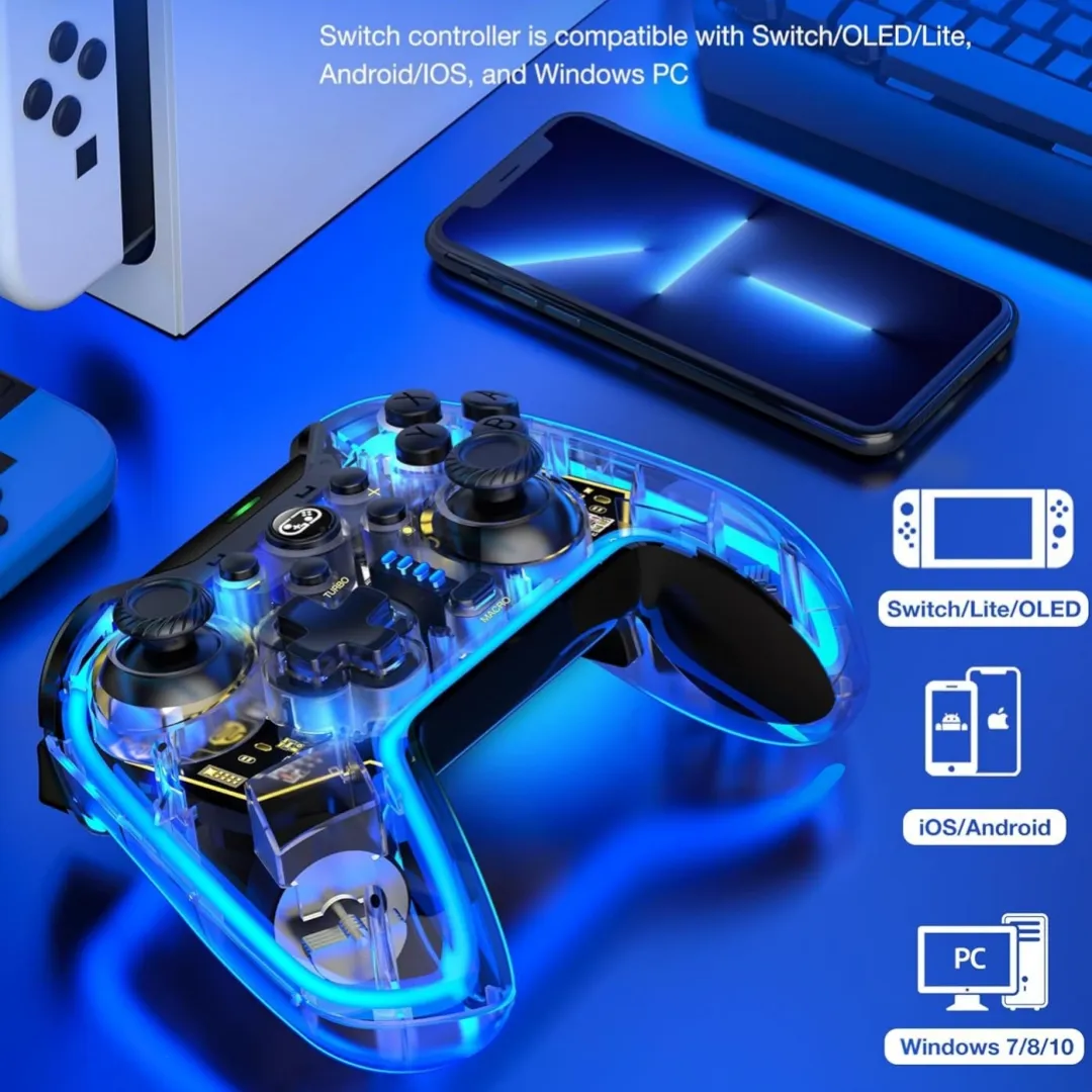 Gaming Controller Neon RGB Multi-color Illuminated