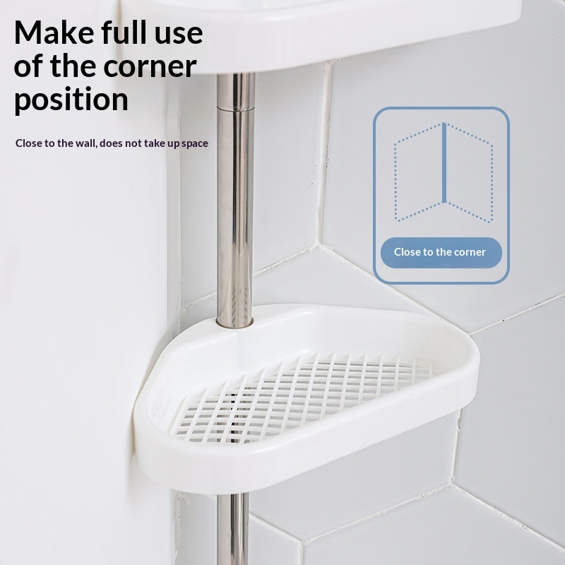 No-Drill Multi-Functional Corner Shelf