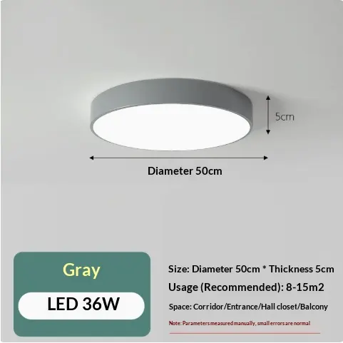 Led Ceiling Light Macaron Round Bedroom