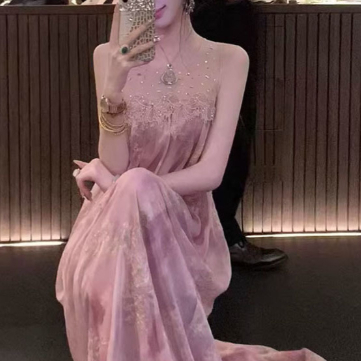 Embellished Mesh Patchwork Dress