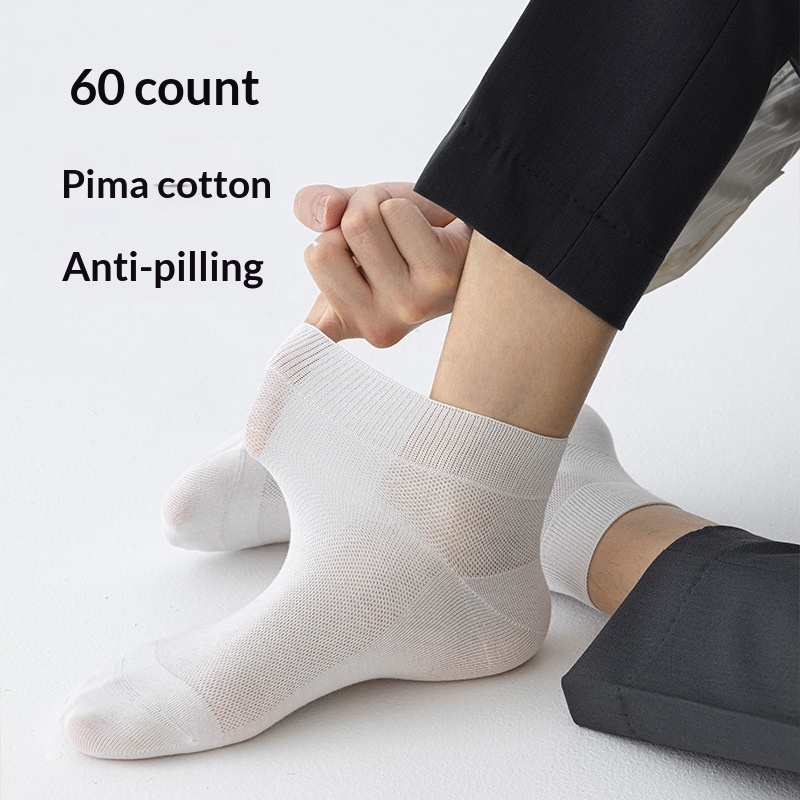 Mens Short Spring Summer Mesh Breathable Seamless Pure Cotton Mens Socks