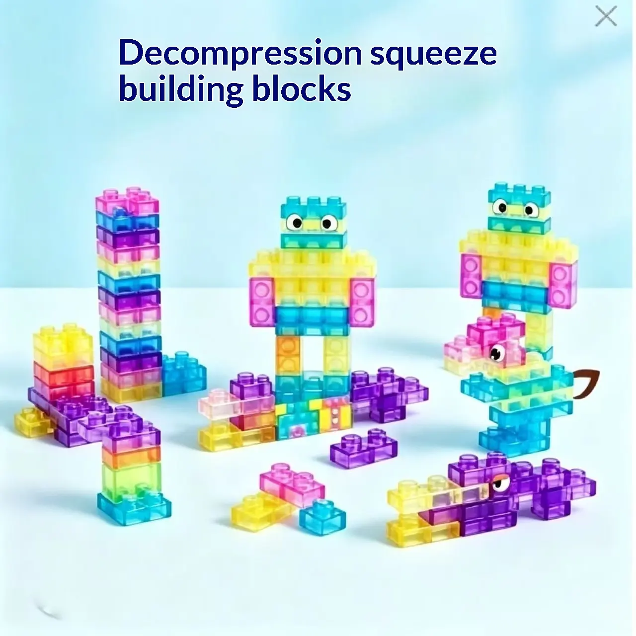 Jelly Block Toy Stress-relief Building Blocks