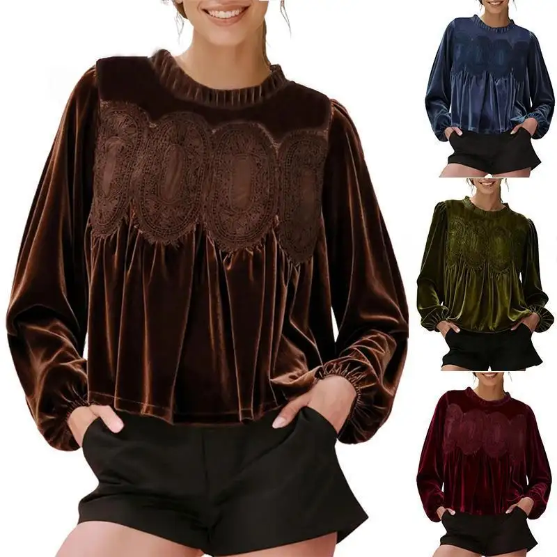 Ruffle-trimmed Collar Casual Chic Commuter Top