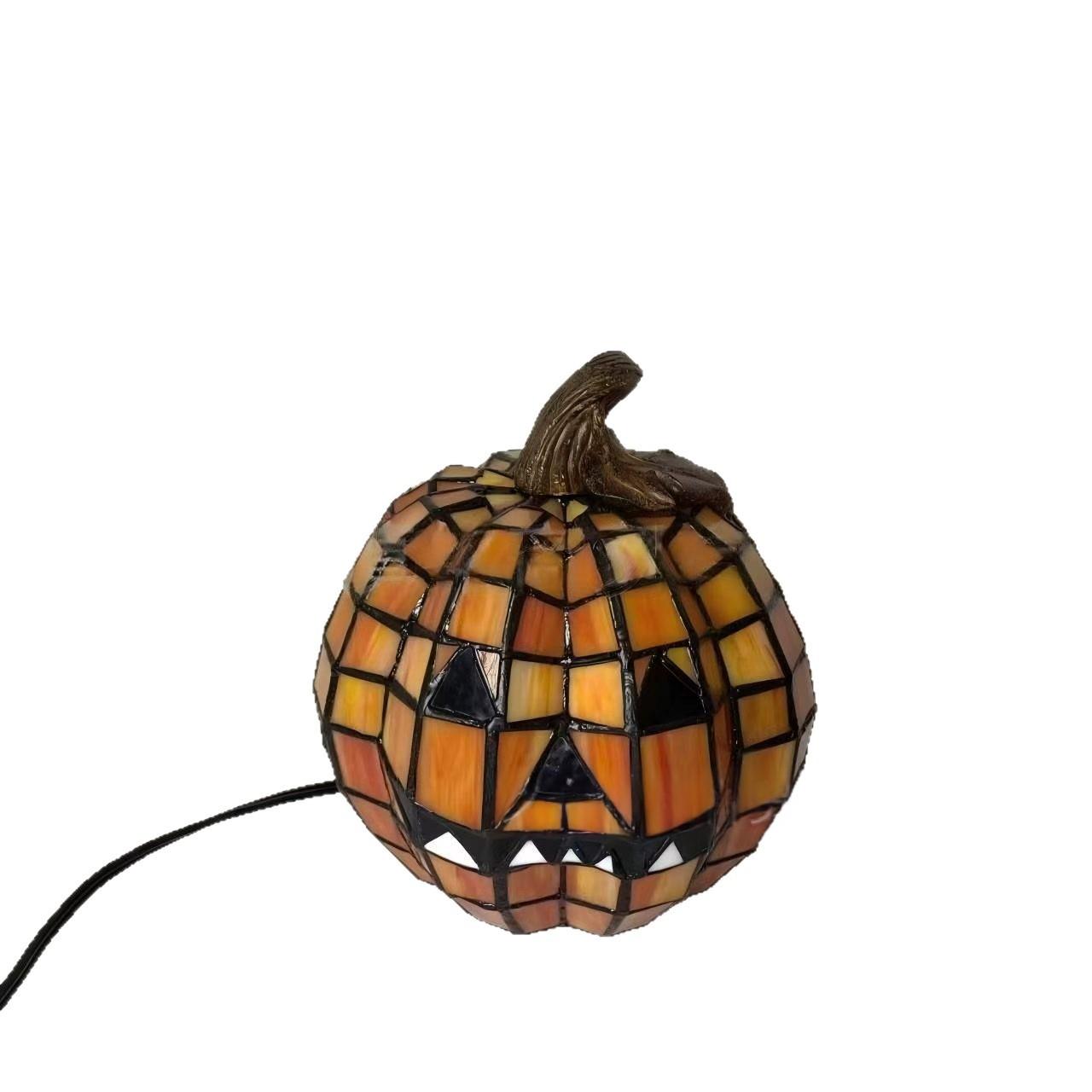 Tiffany-style Pumpkin Halloween Lantern