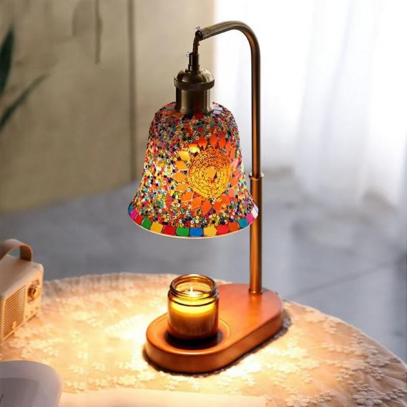 Lampa de masă cu aromă și lumânare parfumată pentru noptieră