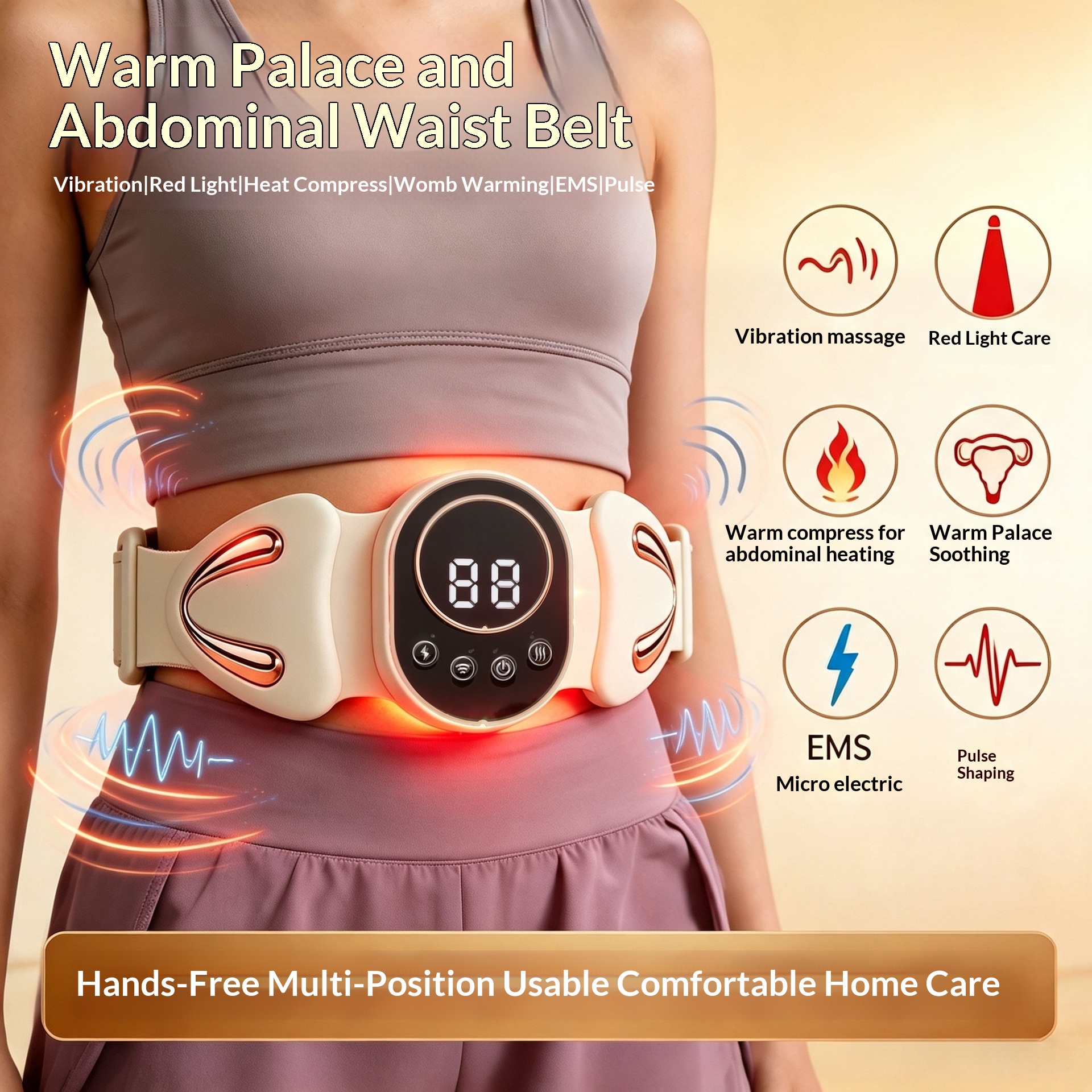 Smart Electrically Heated Vibrating Massage Waist Belt