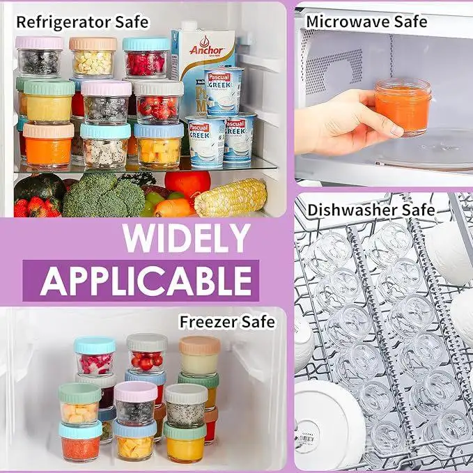 12-piece 4-oz Glass Baby Food Storage Jars