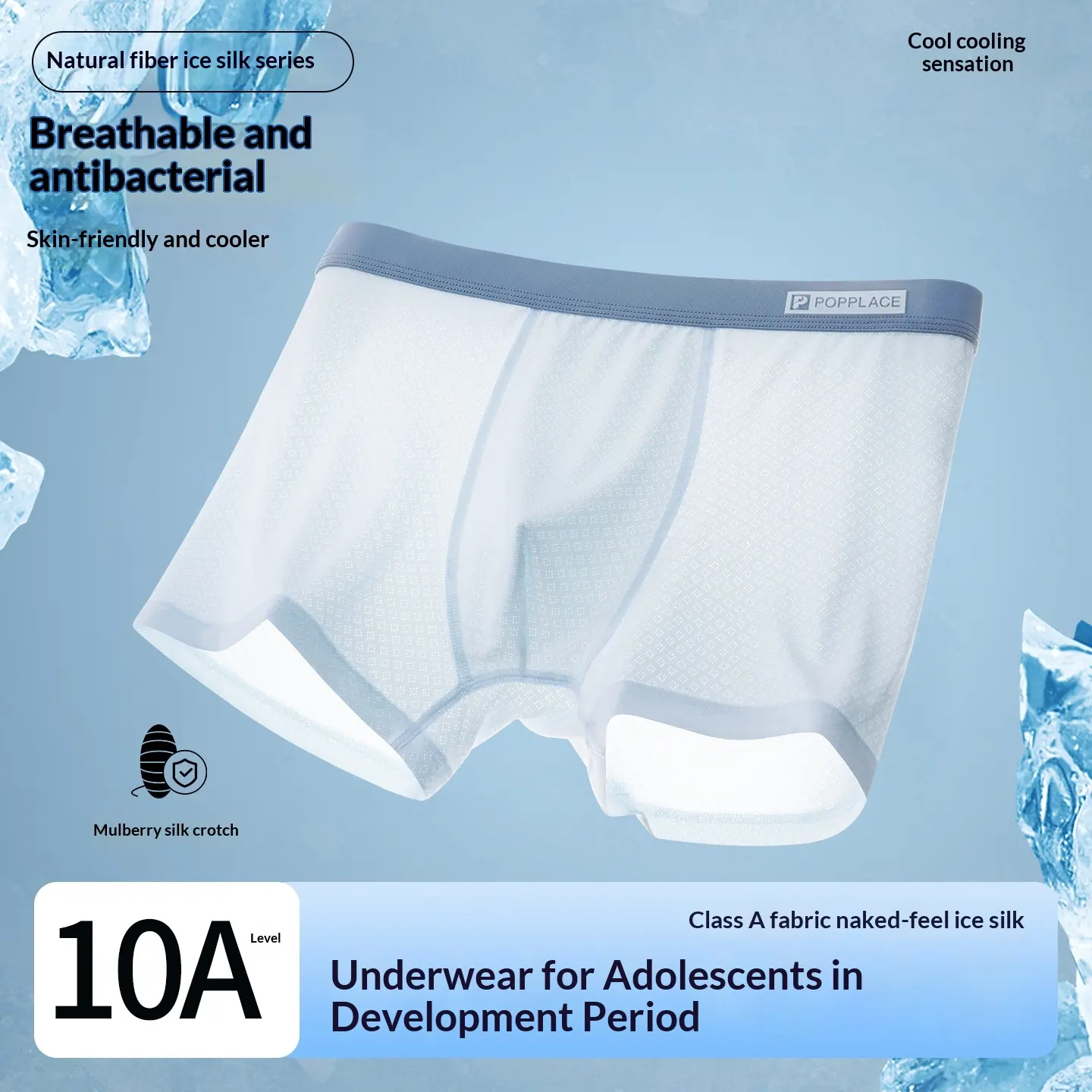 Breathable Thin Mid-to-large Size Boys Boxer Briefs