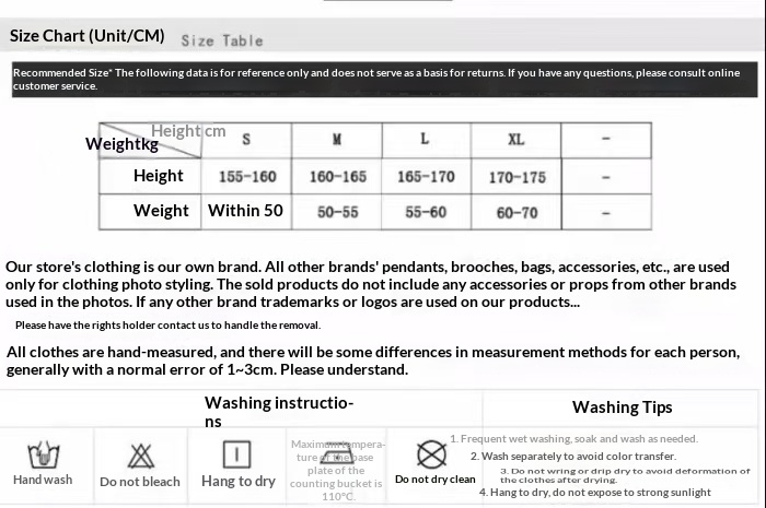 Size chart