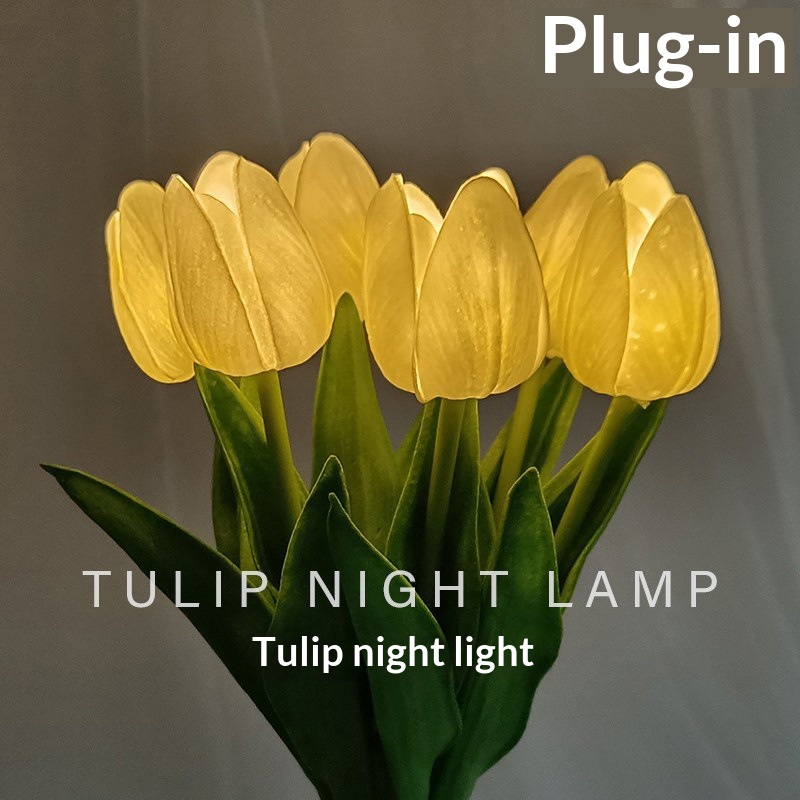 LED Tulip Night Light, Artificial Flower BouquetStyle Lamp For The Bedroom
